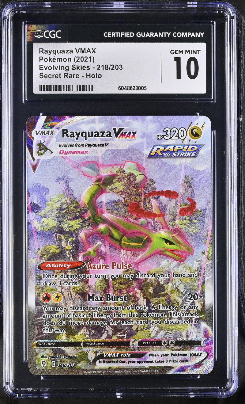 pokemon cards rayquaza vmax CGC 10 Evolving Skies Rayquaza VMAX #218